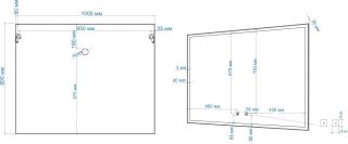 Зеркало с подсветкой и функцией антизапотевания Art&Max Arezzo 100x80см чёрный AM-Are-1000-800-DS-FC-H-Nero